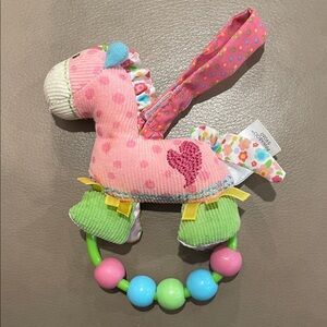 Baby Gund pinkaboo stroller activity toy teeter rattle NEW